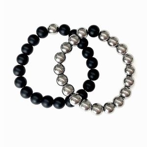 Pair of bead bracelets.